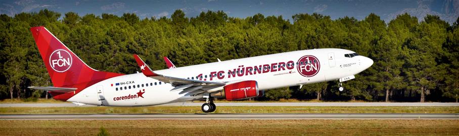 Corendon Airlines hat einen Sponsorvertrag mit dem 1. FC Nürnberg unterzeichnet.